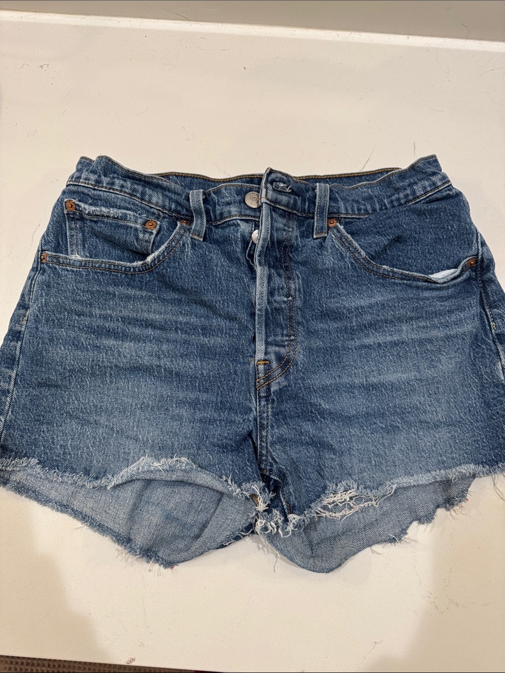 Levi's 501 Classic Blue Denim Cutoff Shorts